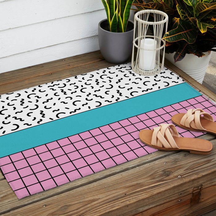 Memphis pattern 60 - 80s / 90s Retro Outdoor Rug Gallery Image 2