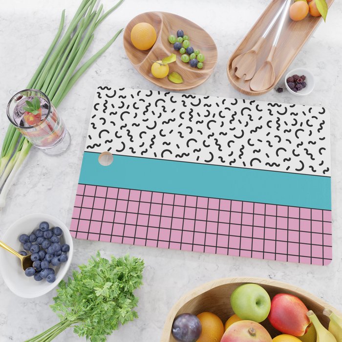 Memphis pattern 60 - 80s / 90s Retro Cutting Board Gallery Image 2