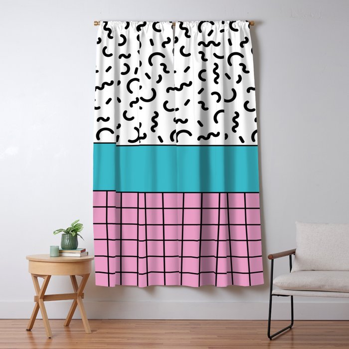Memphis pattern 60 - 80s / 90s Retro Window Curtain Gallery Image 1