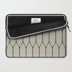 Long Honeycomb Minimalist Geometric Pattern in Light Sage Beige Gray and Dark Green Laptop Sleeve Gallery Image 2