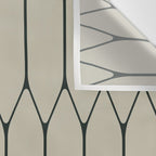 Long Honeycomb Minimalist Geometric Pattern in Light Sage Beige Gray and Dark Green Wall Tapestry Gallery Image 3