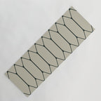 Long Honeycomb Minimalist Geometric Pattern in Light Sage Beige Gray and Dark Green Yoga Mat Gallery Image 1