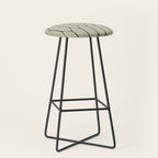 Long Honeycomb Minimalist Geometric Pattern in Light Sage Beige Gray and Dark Green Stool Gallery Image 1