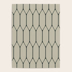Long Honeycomb Minimalist Geometric Pattern in Light Sage Beige Gray and Dark Green Poster Gallery Image 4