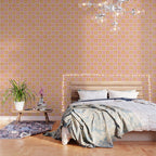 Retro checkered flower mosaic art pattern Wallpaper Gallery Image 3