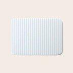 Pastel Blue & White Ticker Stripe Bath Mat Gallery Image 1