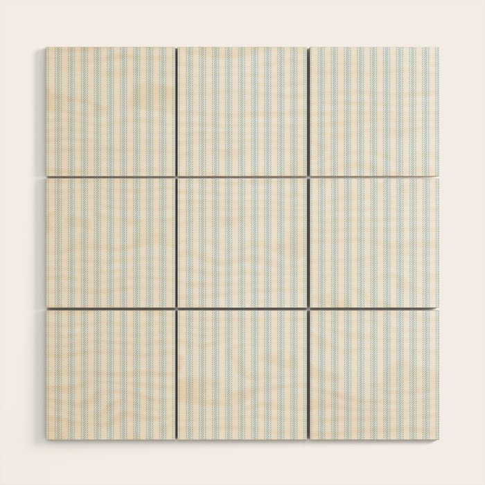 Pastel Blue & White Ticker Stripe Wood Wall Art Gallery Image 1