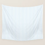 Pastel Blue & White Ticker Stripe Wall Tapestry Gallery Image 4