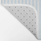 Pastel Blue & White Ticker Stripe Bath Mat Gallery Image 2