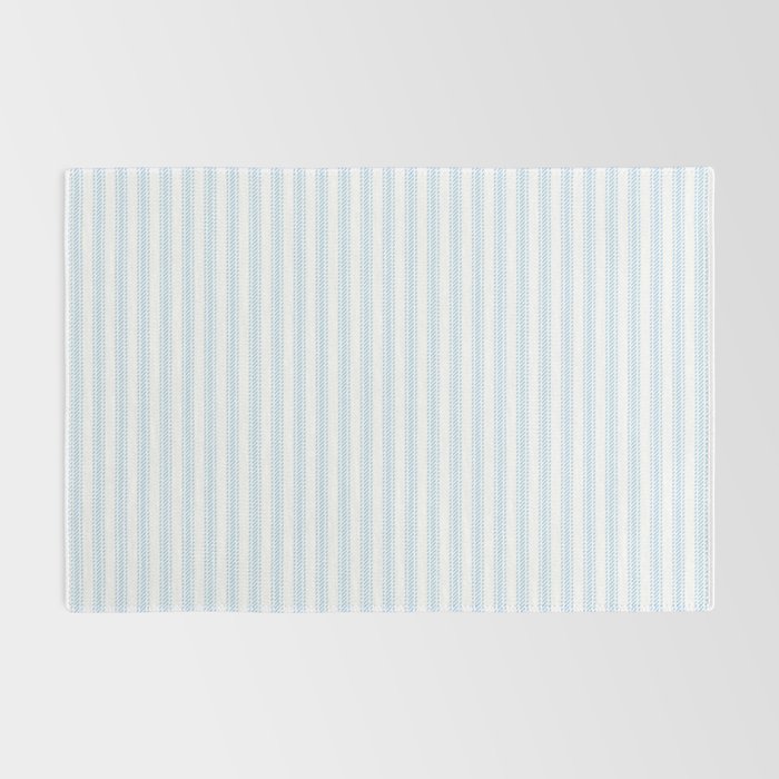 Pastel Blue & White Ticker Stripe Rug Gallery Image 2