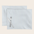 Pastel Blue & White Ticker Stripe Placemat Gallery Image 1