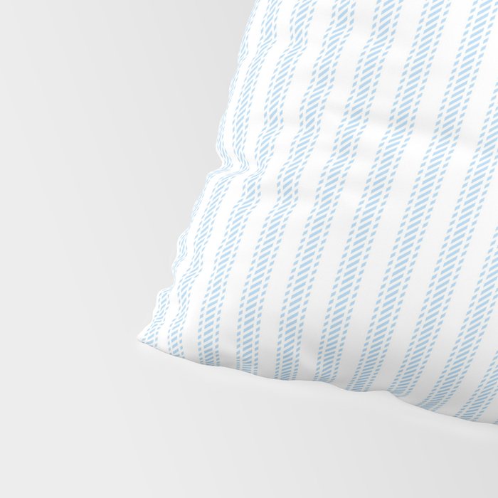 Pastel Blue & White Ticker Stripe Pillow Sham Gallery Image 4