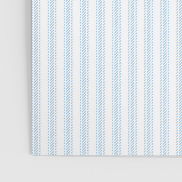 Pastel Blue & White Ticker Stripe Poster Gallery Image 3