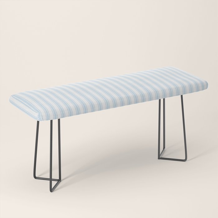 Pastel Blue & White Ticker Stripe Bench Gallery Image 1