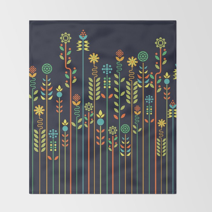 Overgrown flowers Throw Blanket Gallery Image 2