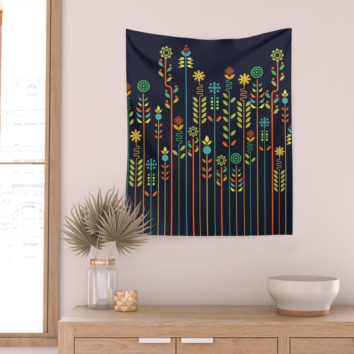 Overgrown flowers Wall Tapestry Gallery Image 2