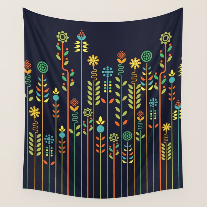 Overgrown flowers Wall Tapestry Gallery Image 4