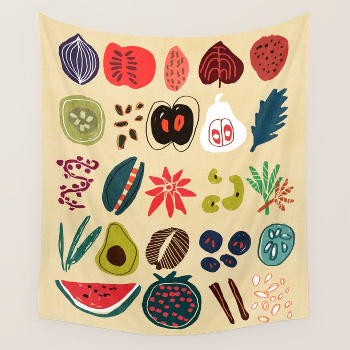 Fruit and Spice Rack Wall Tapestry Gallery Image 1
