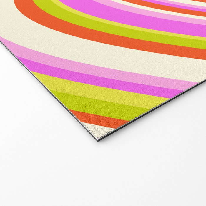Wavy Stripes XVIII - Y2K Pink and Green Welcome Mat Gallery Image 2