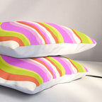 Wavy Stripes XVIII - Y2K Pink and Green Pillow Sham Gallery Image 3