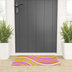 Wavy Stripes XVIII - Y2K Pink and Green Welcome Mat Gallery Image 3