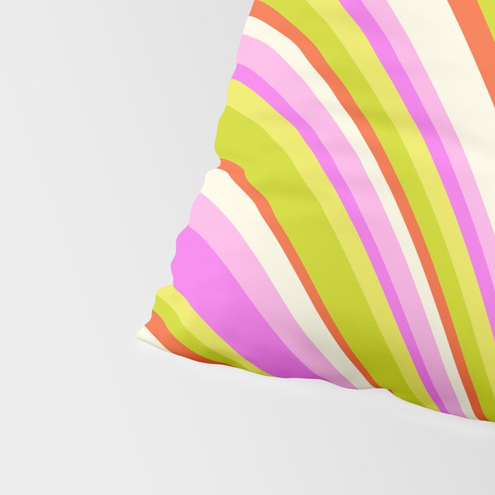 Wavy Stripes XVIII - Y2K Pink and Green Pillow Sham Gallery Image 4