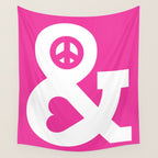 Peace and Love (pink edition) Wall Tapestry Gallery Image 4