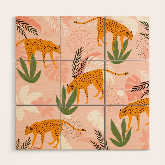 Cheetah chase Wood Wall Art Gallery Image 1