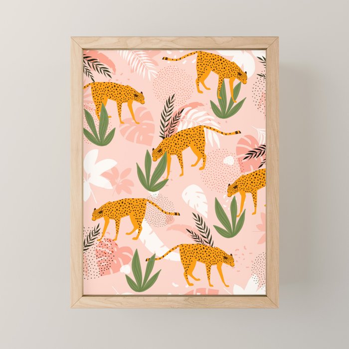 Cheetah chase Mini Art Print Gallery Image 1