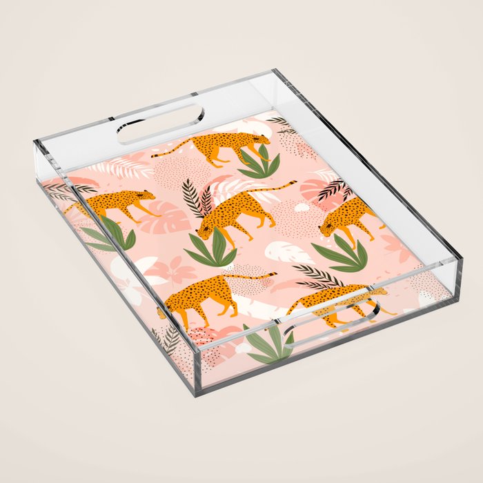 Cheetah chase Acrylic Tray Gallery Image 1