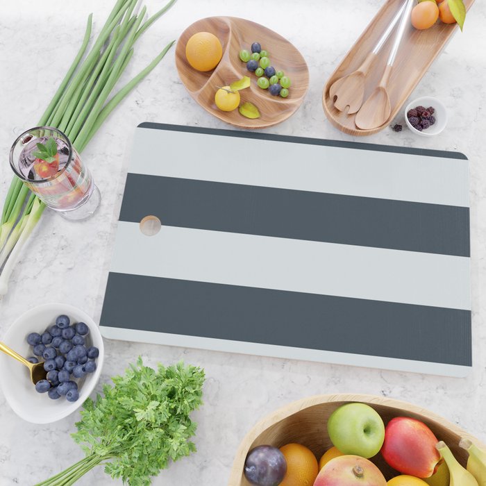 Nautical Deep Blue Stripes - Cozy Heirloom Cutting Board Gallery Image 2