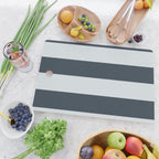 Nautical Deep Blue Stripes - Cozy Heirloom Cutting Board Gallery Image 2
