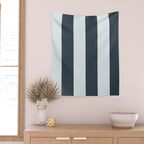Nautical Deep Blue Stripes - Cozy Heirloom Wall Tapestry Gallery Image 2