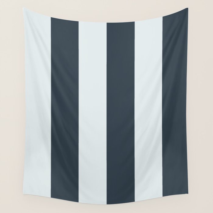 Nautical Deep Blue Stripes - Cozy Heirloom Wall Tapestry Gallery Image 4