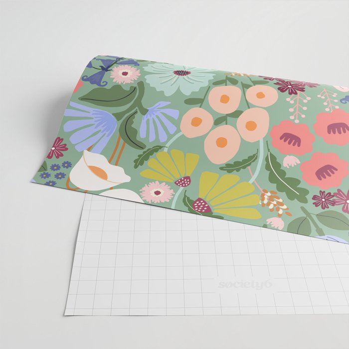 Meadow muse - green Wrapping Paper Gallery Image 2