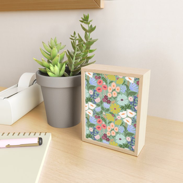 Meadow muse - green Mini Art Print Gallery Image 2