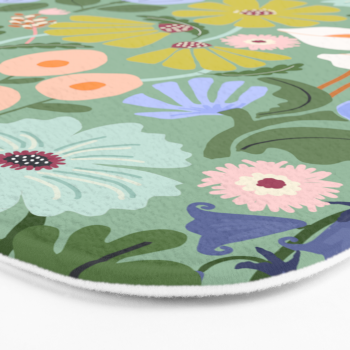 Meadow muse - green Bath Mat Gallery Image 3