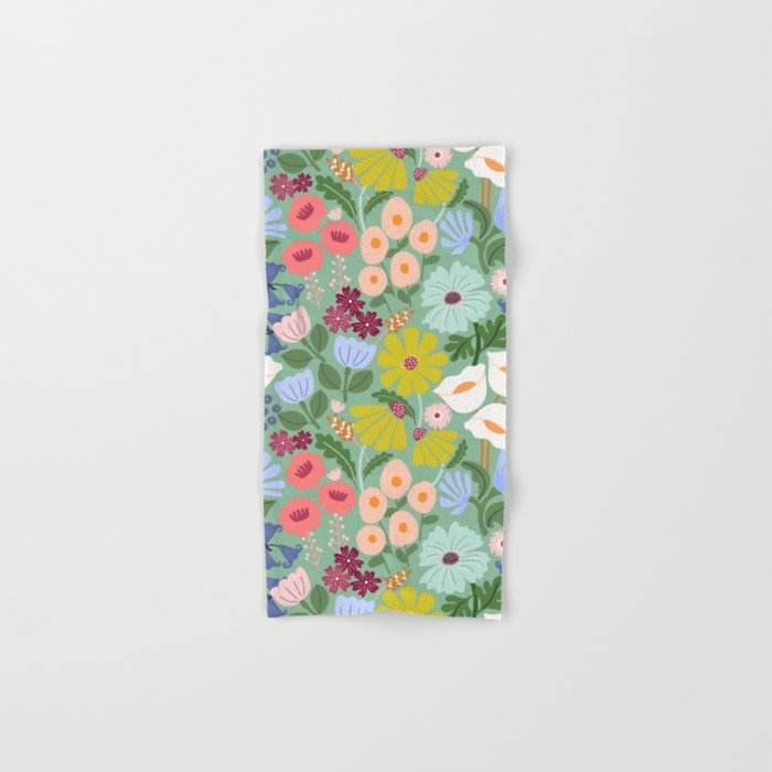 Meadow muse - green Bath Towel Gallery Image 1