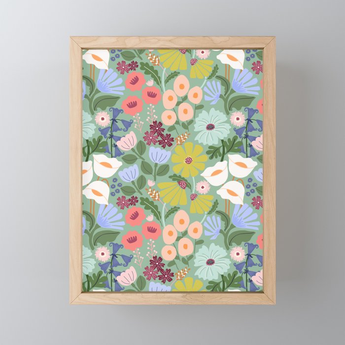Meadow muse - green Mini Art Print Gallery Image 1