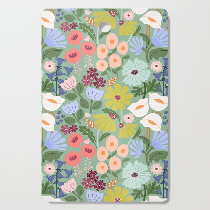 Meadow muse - green Cutting Board Gallery Image 1