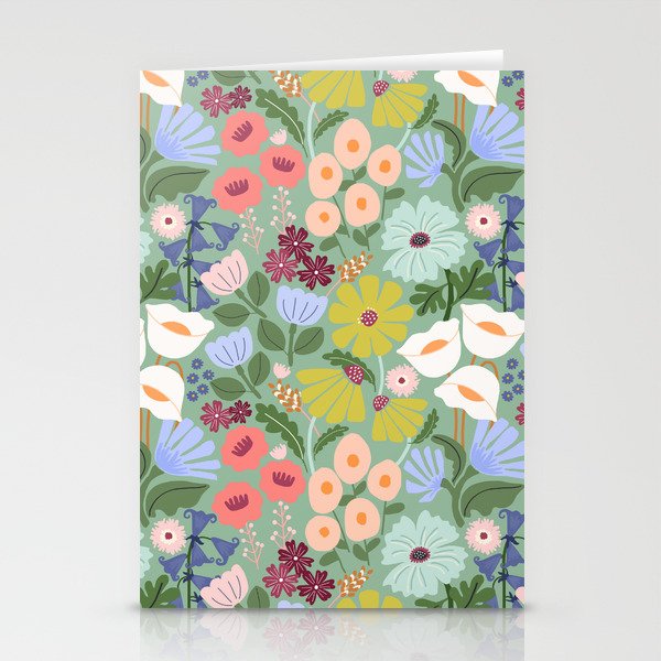Meadow muse - green Stationery Card Gallery Image 1