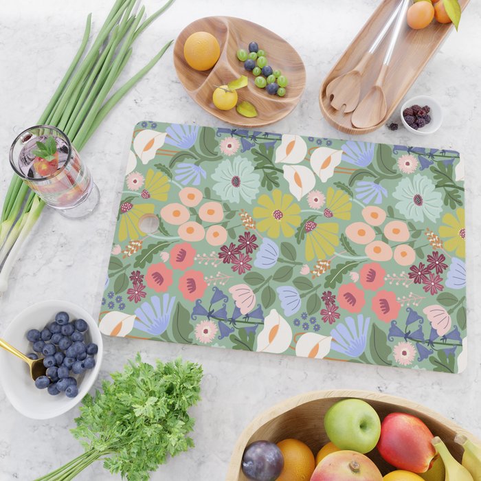 Meadow muse - green Cutting Board Gallery Image 2