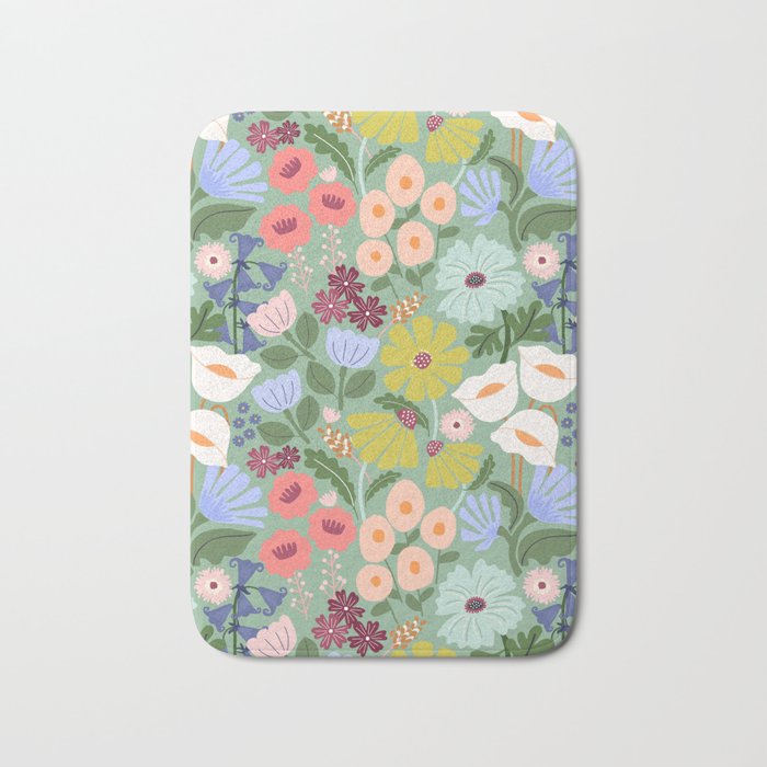 Meadow muse - green Bath Mat Gallery Image 1
