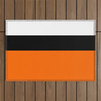 Modern White Black Orange Colorblock Outdoor Rug Gallery Image 1