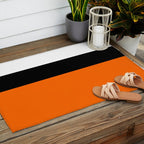 Modern White Black Orange Colorblock Outdoor Rug Gallery Image 2