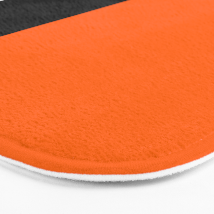 Modern White Black Orange Colorblock Bath Mat Gallery Image 3