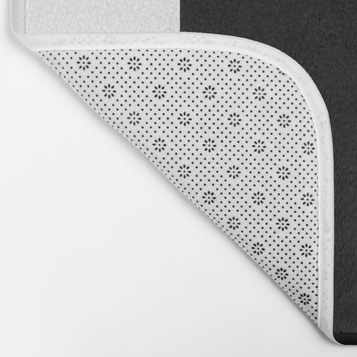 Modern White Black Orange Colorblock Bath Mat Gallery Image 2