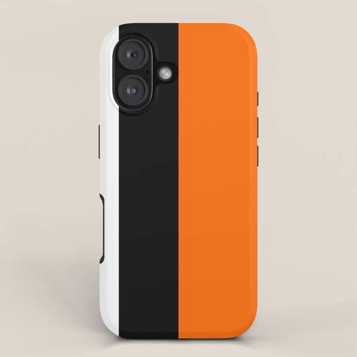 Modern White Black Orange Colorblock iPhone Case Gallery Image 1