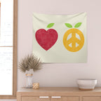 Apple and Orange - Love and Peace Wall Tapestry Gallery Image 2