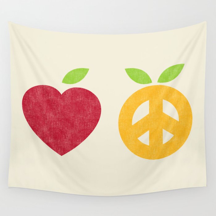 Apple and Orange - Love and Peace Wall Tapestry Gallery Image 4